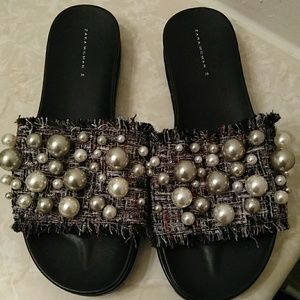 Women Flat Open Toe Sandals by Zara Sz 9